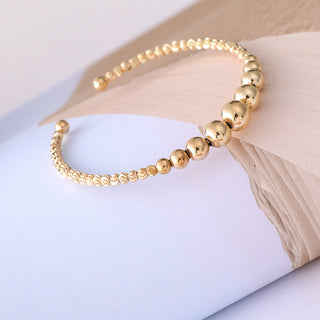 Gold-plated brass bead bracelet