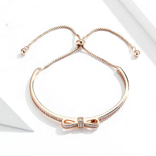 Silver Bow Knot Bracelet Gold Plated S925 Silver Bracelet Simple And Fashion Golden Bracelet