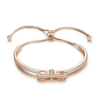 Silver Bow Knot Bracelet Gold Plated S925 Silver Bracelet Simple And Fashion Golden Bracelet