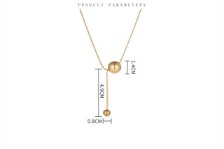 Gold Round Ball Titanium Steel Necklace Light Luxury Niche