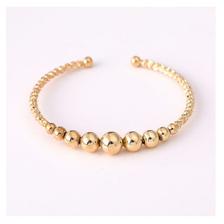 Gold-plated brass bead bracelet