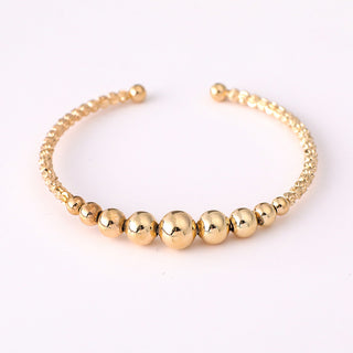 Gold-plated brass bead bracelet