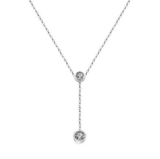 Stainless steel plated 18K rose gold single drill necklace