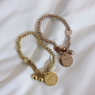 Gold coin elastic bracelet