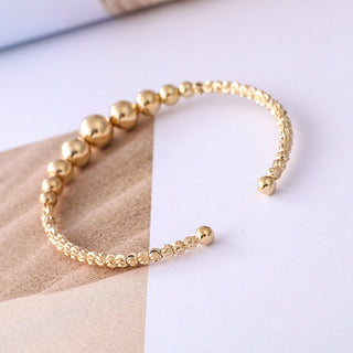 Gold-plated brass bead bracelet