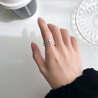 Minimalist wave ring women