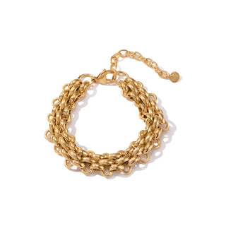 Titanium Steel 18K Gold Geometric Chain Women's Bracelet