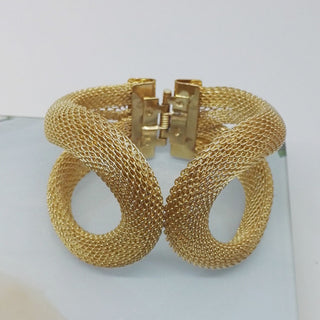 Gold Mesh Design Stretch Bracelet Accessory