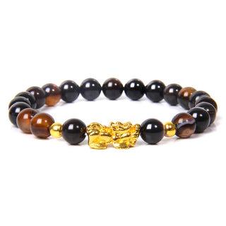 Black Pixiu Natural Gold Obsidian Bracelet