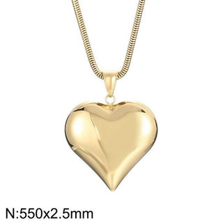 Gold Sliver Hollow Heart-shaped Necklace Ins Simple Versatile Personalized Love Necklace For Women's Jewelry Valentine's Day