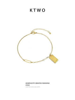 Fashion Small Gold Bar Plated 18K Premium Accessible Luxury Anklet