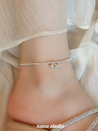 Small Pieces of Silver Anklet Light Luxury Minority Fancy Bell