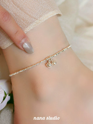 Small Pieces of Silver Anklet Light Luxury Minority Fancy Bell