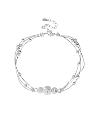 Miss Z 925 Sterling Silver Carven Design Three-Layer Sexy Lucky Beads