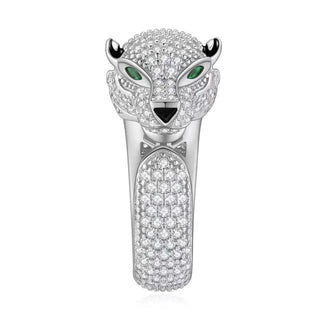 18K Carat Diamond Open Ring Tiger Head Platinum