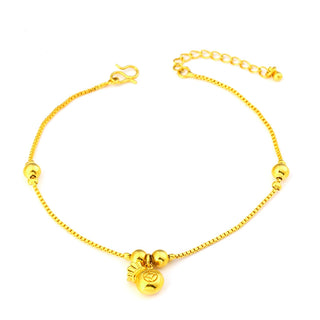 New Arrival Vietnam Placer Gold Lucky Beads Ankel Chain Women's Sexy 24K Imitation Gold Foot Accessories Gold Plated No Color Fading