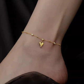 Summer Titanium Steel Niche Style 18K Gold Fancy Anklet