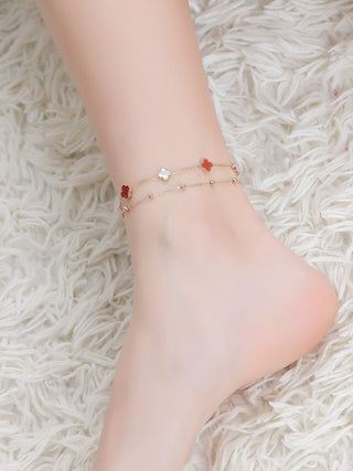 K-style Double Layer Student Mori Style Titanium Steel No Fading Anklet