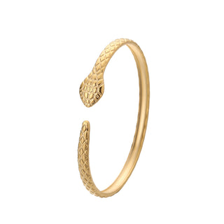 Engraved Snake Bracelet Stainless Steel Vacuum Gold Plating