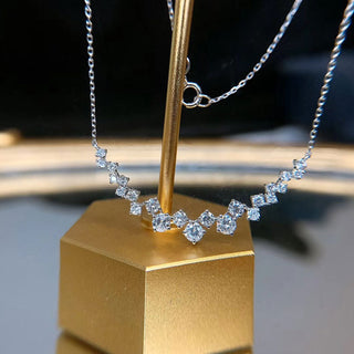 18K Gold Diamond Smile 1 Carat Diamond Necklace