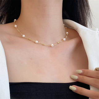 Sky Star Gold Pearl Necklace Girl